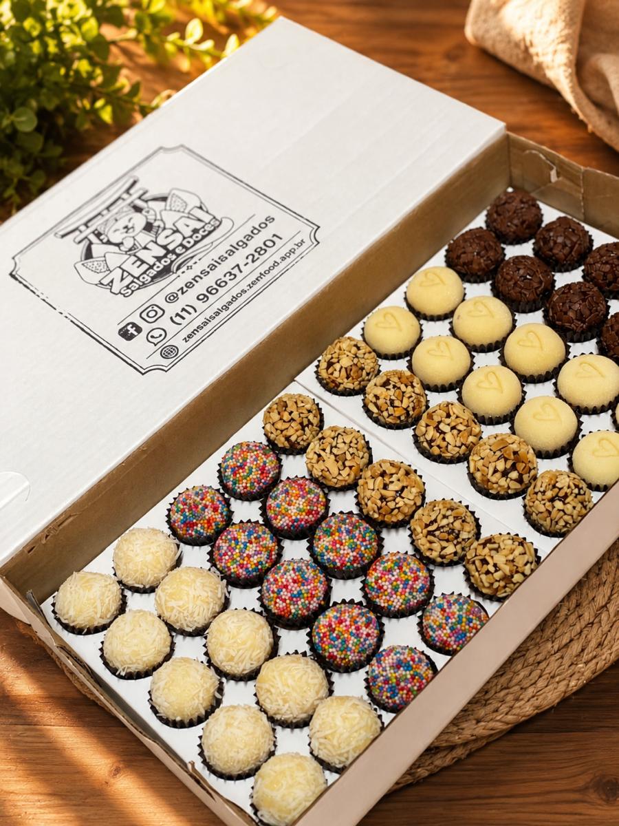 Caixinha com 50 Brigadeiros Clássicos Sortidos